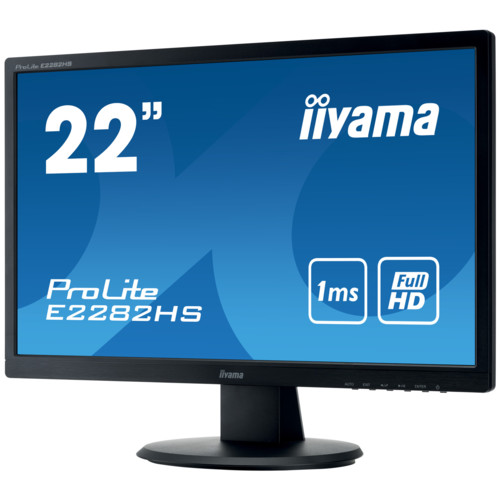 Монитор Iiyama 21,5'' ProLite черный TN+film LED 1ms 16:9 DVI HDMI M/M матовая 250cd 170гр/160гр 1920x1080 D-Sub FHD 3к E2282HS-B1 E2282HS-B1