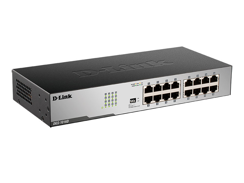 Коммутатор D-Link L2 Unmanaged Switch with 16 10/100/1000Base-T ports Metal case+ 19“ Rackmount kit included DGS-1016D/I1A DGS-1016D/I1A