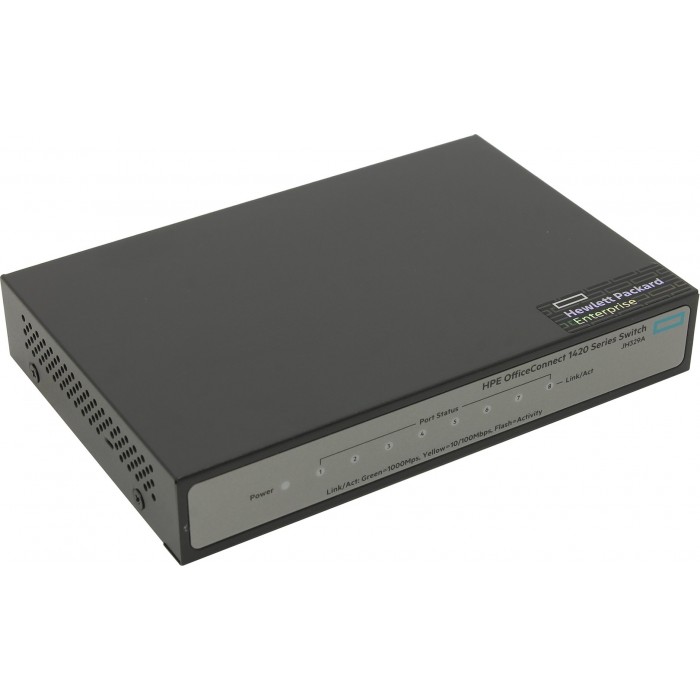 Коммутатор HPE 1420 8G Switch 8 ports 10/100/1000, unmanaged, fanless JH329A JH329A