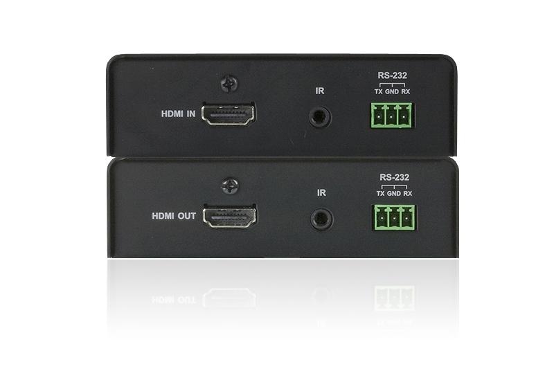 Удлинитель ATEN HDMI+RS232+IR, 20 км, одномод 1310/1550нм, HDMI+LС+3 клеммы+MINIJACK, F, без шнуров, 2xБ.П.220>5.3V VE892-AT-G VE892-AT-G