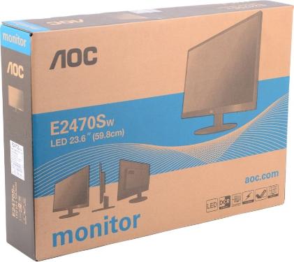 Монитор AOC 23,6" 1920x1080 TN LED 16:9 5ms VGA DVI 20M:1 170/160 250cd Speakers Black E2470SWDA E2470SWDA