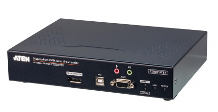 Удлинитель-передатчик ATEN KVM USB HDMI+AUDIO+RS232, 10км при прямом подкл через SFP модуль/неогранич, через switch, 1xUTP Cat5e, 2xDP+2xUSB A-тип+USB B-тип+4xMINI JACK+2xDB9+SFP,11xF+M, спец,шнур, DC 5,3V, (макс,разр,3840x2160) KE9950T-AX-G KE9950T-AX-G