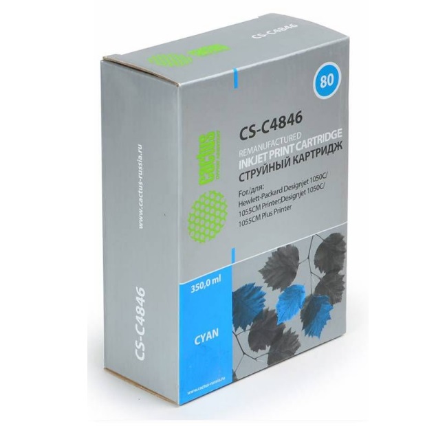 Картридж Cactus струйный CS-C4846 №80 голубой для HP DJ 1050C/1055CM/1000 CS-C4846 CS-C4846