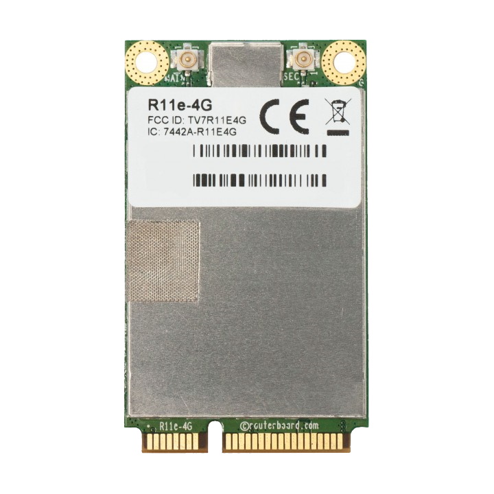 Опции для коммутаторов Mikrotik 4G/LTE miniPCI-e card with 2 x u.FL connectors for bands 3/7/20/31/41n/42/43 R11e-4G R11e-4G