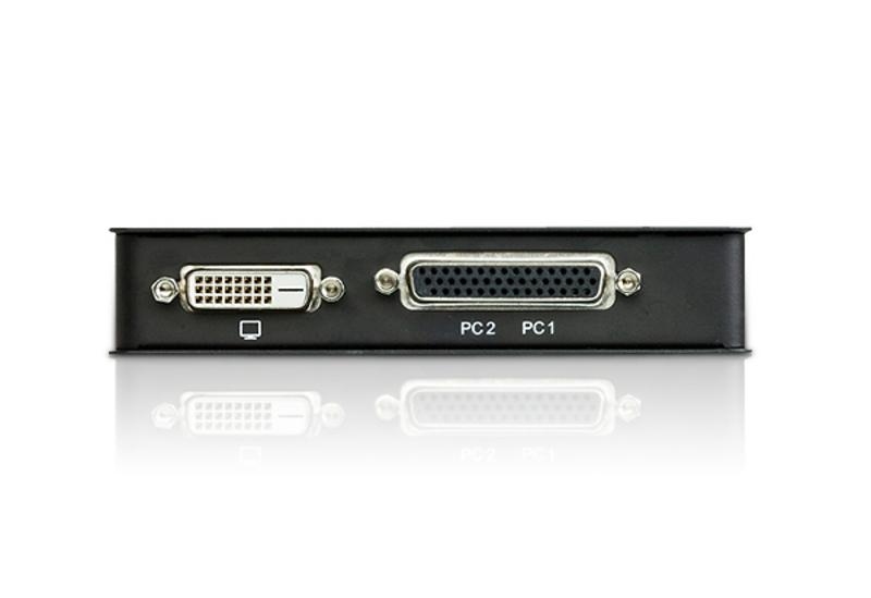 KVM переключатель ATEN DVI-D+KBD+MOUSE+AUDIO, 1> 2 блока/порта USB, спец.шнуром USB 1.2м CS72D-AT CS72D-AT