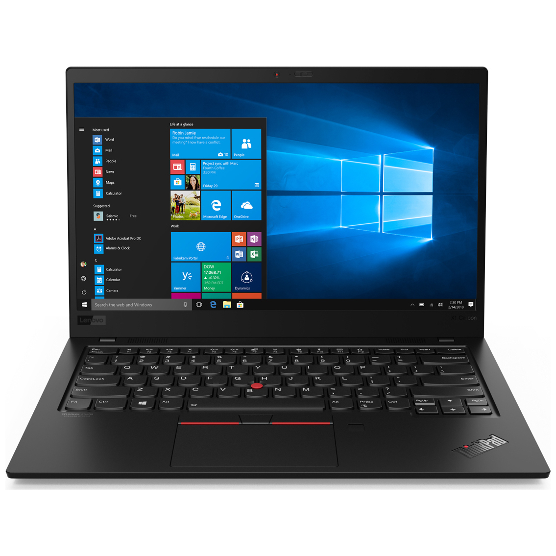 Ноутбук Lenovo X1 Carbon 7th Gen T 14.0FHD_IPS_AG_400N_LP/ CORE_I7-8565U_1.8G_4C_MB/ 8GB(4X16GBX32)_LPDDR3_2133/ 512GB_SSD_M.2_2280_NVME_TLC_OP/ / INTEGRATED_ 20QD0032RT 20QD0032RT