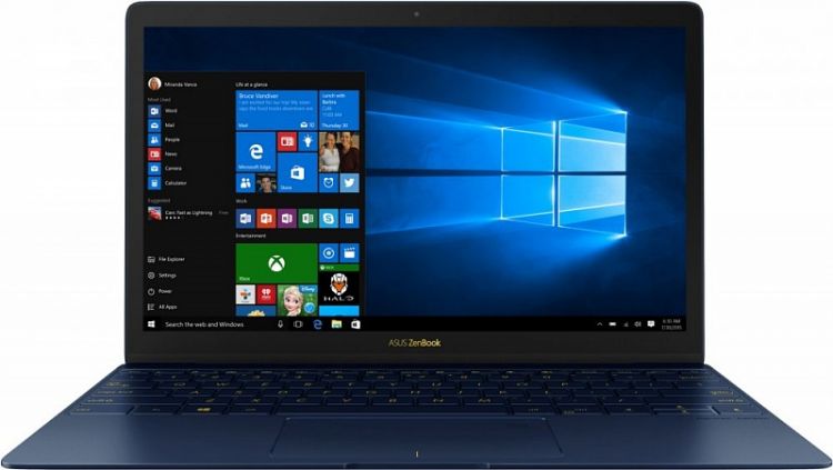 Ноутбук ASUS Zenbook 3 UX390UA-GS052R+Mini Dock 12.5"(1920x1080)/Intel Core i5 7200U(2.5Ghz)/8192Mb/512SSDGb/noDVD/Int:Intel HD Graphics 620/Cam/BT/WiFi/48WHr/war 2y/0.91kg/blue/W10Pro (90NB0CZ1-M07640) 90NB0CZ1-M07640