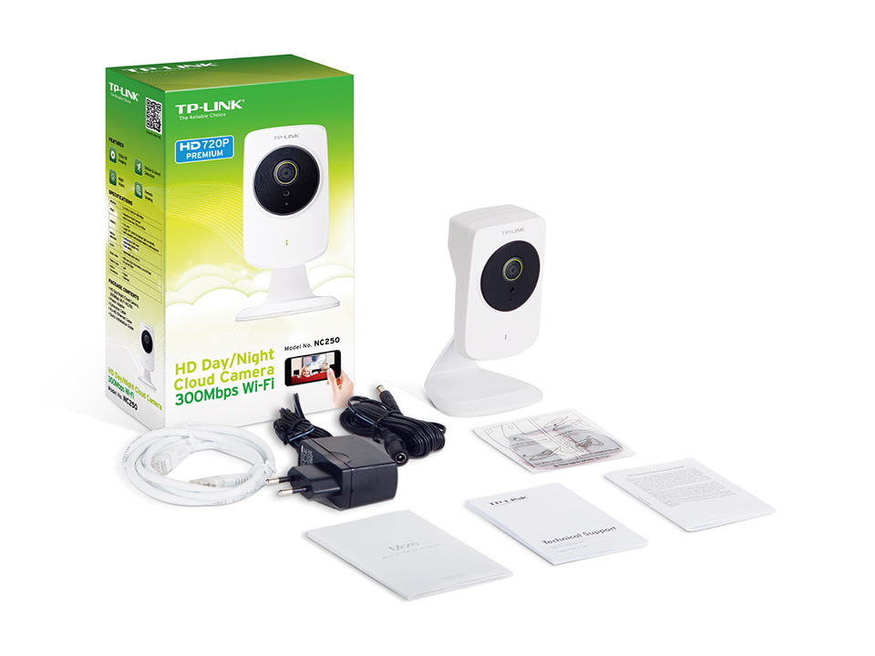 Камера TP-Link день/ночь, 300n, 802.11b/g/n, H.264 видео, 30 к/с 280x720 (720 пикс), угол обзора 64°, одностор ауди NC250 NC250