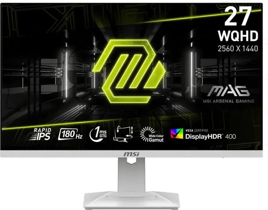 Монитор MSI MAG 274QRFW 27'' 2560x1440, IPS, 178/178, 1мс, 400nit, 180Hz, DP/2HDMI, noUSB, LTSP, White-White, 1y 9S6-3CC29H-277 9S6-3CC29H-277