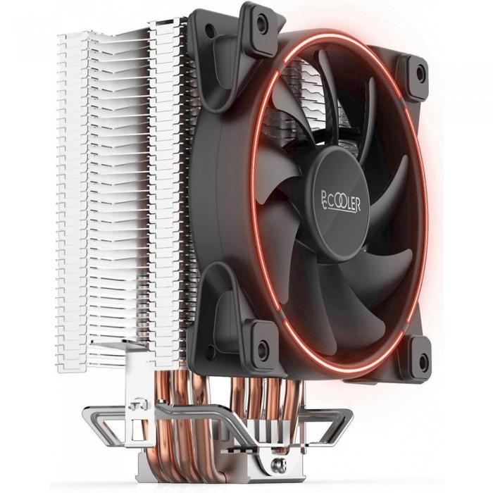 Вентилятор PCCooler S775/115X/AM2/AM3/AM4 (TDP 145W, 120mm PWM SilentPro Red LED FAN, 4 тепловые трубки 6мм, 1000-1800RPM, 26.5dBa) GI-X4R GI-X4R