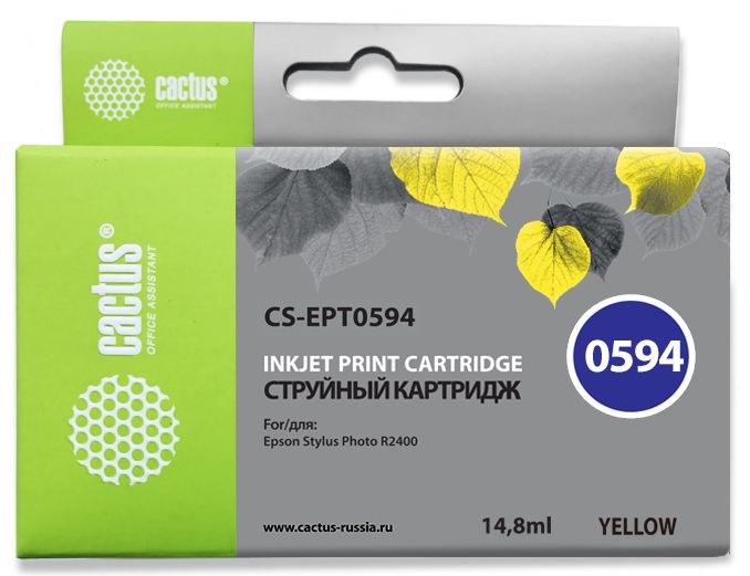 Картридж Cactus струйный CS-EPT0594 желтый для Epson Stylus Photo R2400 (14.8мл) CS-EPT0594 CS-EPT0594