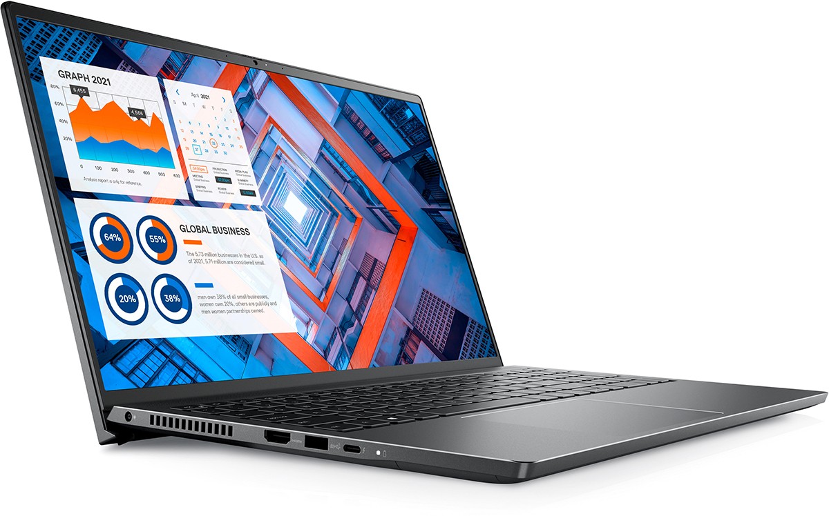 Ноутбук Dell Vostro 7510 Core i5-11400H (2,7GHz) 15,6'' FullHD WVA Antiglare 300nits 8GB (1x8GB) DDR4 512GB SSD NV GTX 3050 (4GB DDR6) FPR, TPM 3 cell (56 WHr) W10 Pro 1y ProS+NBD black 7510-0431 7510-0431