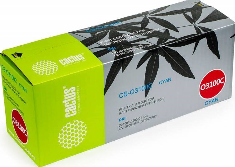 Тонер-картридж Cactus CS-O3100C голубой для Oki C3100/C3200/C5100/C5150/C5200/C5300/C5400 (5000стр.) CS-O3100C CS-O3100C