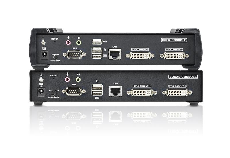 Удлинитель ATEN KVM USB 2xDVI+AUDIO+RS232, 100 м через switch, 1xUTP Cat5e 2 спец.шнура, 2xБ.П.220> 5V KE6940-AX-G KE6940-AX-G