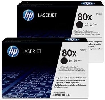 Картридж HP 80X для LJ Pro 400 M401/Pro 400 MFP M425, дв. уп, черный (2*6900 стр.) CF280XF CF280XF