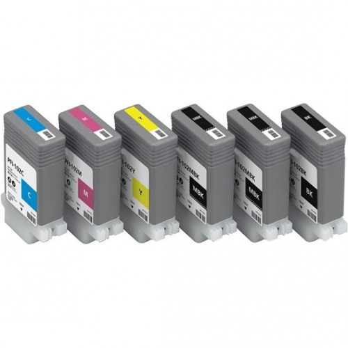 Комплект картриджей PFI-102 для Canon imagePROGRAF iPF605, iPF710, iPF750, iPF760, iPF765, iPF510, i PFI-102-C2D-130