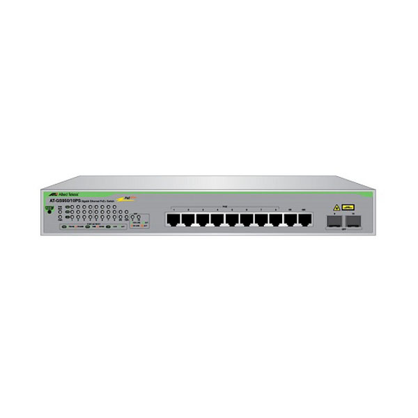 Коммутатор Allied Telesis Gigabit Smart Access PoE+ switch, 8+2 ports AT-GS950/10PS-50 AT-GS950/10PS-50