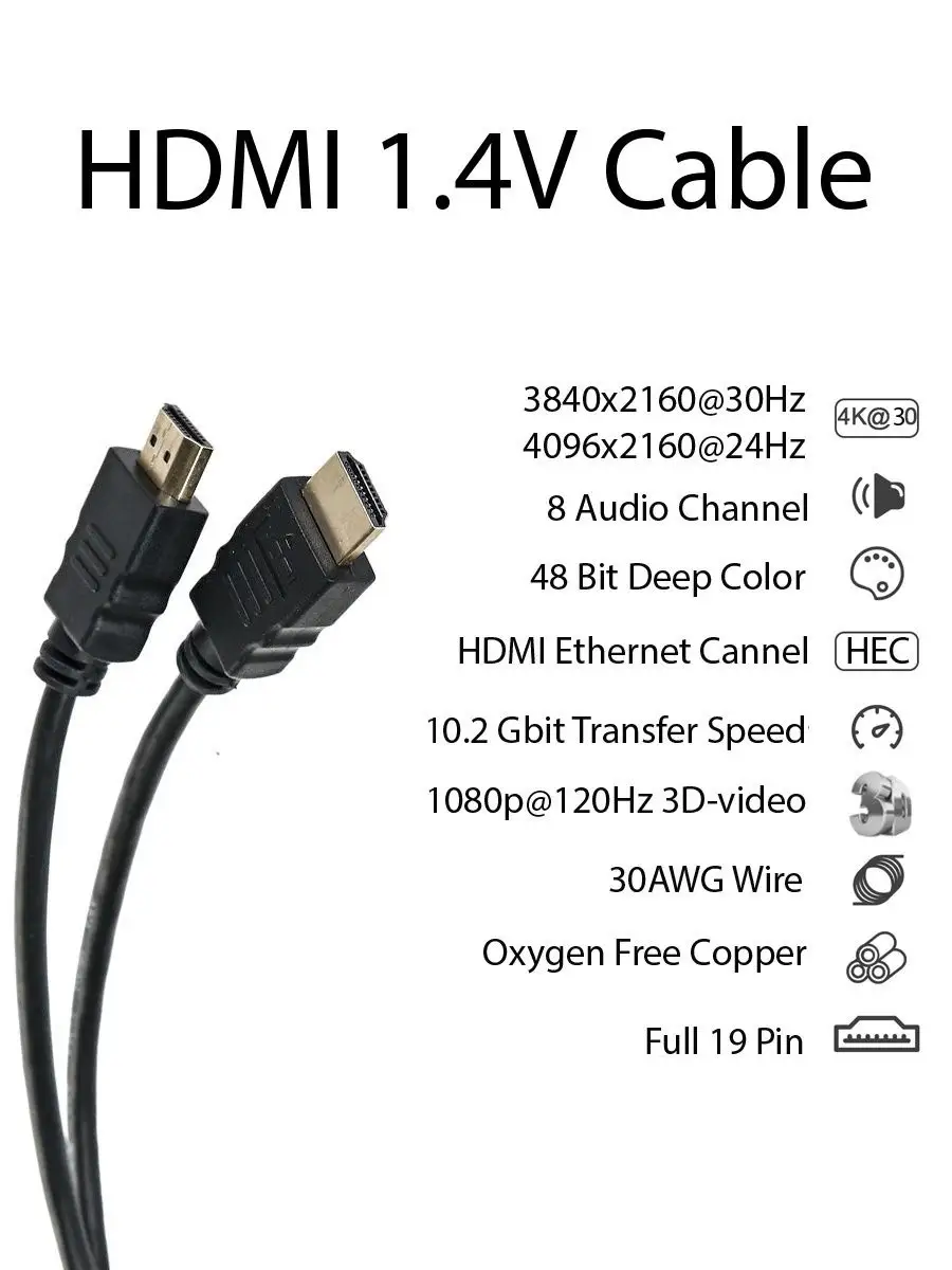 Кабель Aopen HDMI 19M/M 1.4V+3D/Ethernet ACG511-1.8M ACG511-1.8M