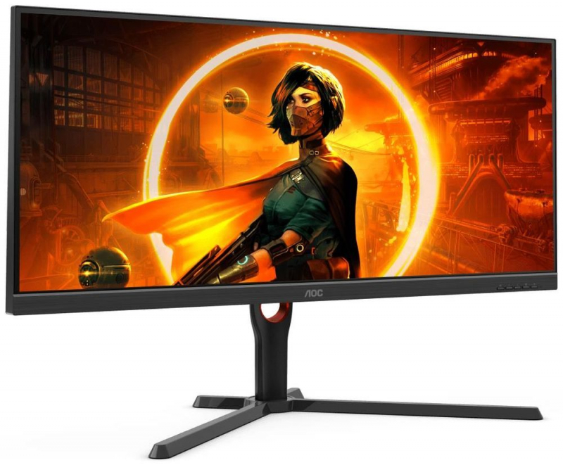 Монитор AOC 34" U34G3XM 3440x1440@144Гц VA LED 16:9 4(1)ms 2*HDMI DP Mega infinity DCR 3000:1 178/178 300cd HAS Tilt Swivel Speakers Black  U34G3XM/EU U34G3XM/EU #2