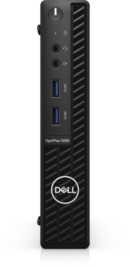 Компьютер Dell Optiplex 3080 Micro i3 10100T (3)/4Gb/SSD128Gb/UHDG 630/Linux/GbitEth/WiFi/BT/65W/клавиатура/мышь/черный 3080-6629 3080-6629