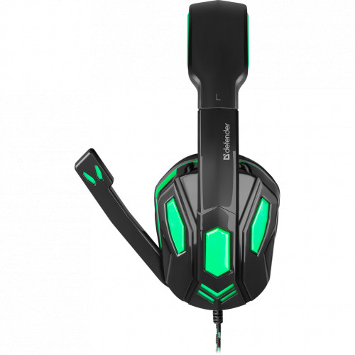Гарнитура Defender игровая Warhead G-275 зеленый + черный, кабель 1,8 м 64122 64122