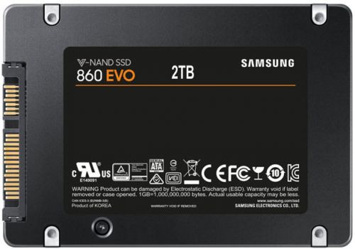 Твердотельный накопитель Samsung SSD SATA III 860 EVO 2.5" 2Tb R550/W520MB/s MZ-76E2T0BW MZ-76E2T0BW