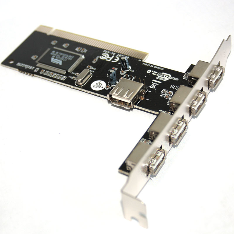 Контроллер Orient Card USB2.0 4ext/1intPort, VIA chipset,PCI, в комплекте: micro USB кабель и USB удлинитель DC-602 DC-602