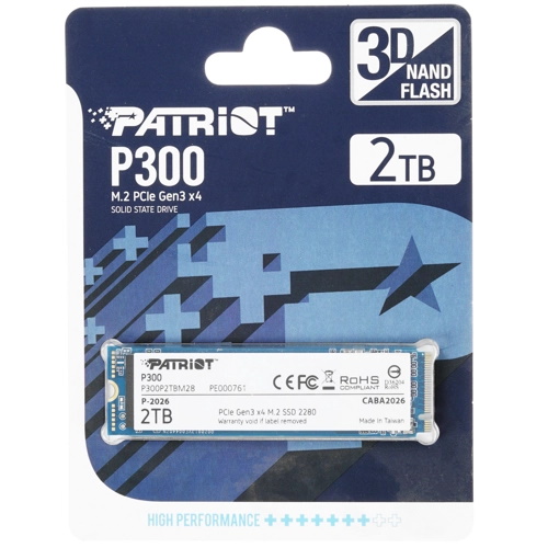 Твердотельный накопитель Patriot PCI-E x4 2Tb P300P2TBM28 P300 M.2 2280 P300P2TBM28 P300P2TBM28