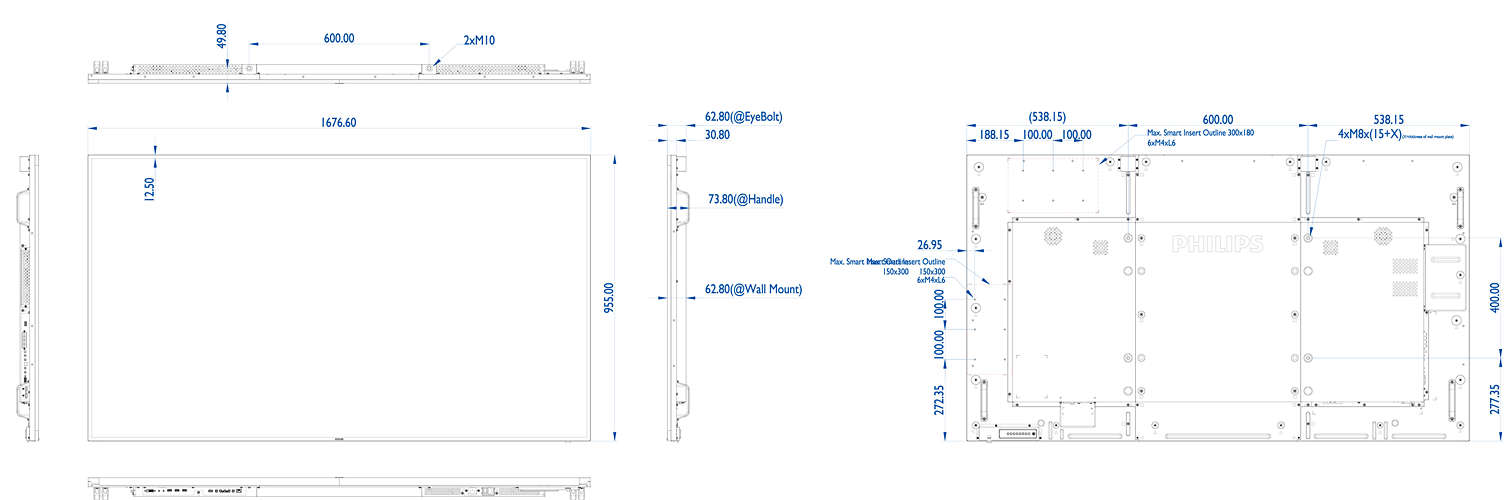 Профессиональная панель Philips 75BDL3000U/00 75" Edge LED Backlight, UltraHD 4K VESA 600x400/M8 75BDL3000U/00 75BDL3000U/00