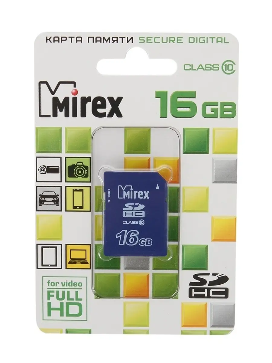 Карта памяти Mirex 13611-SD10CD16 16GB,SDHC,Class 10 13611-SD10CD16 13611-SD10CD16