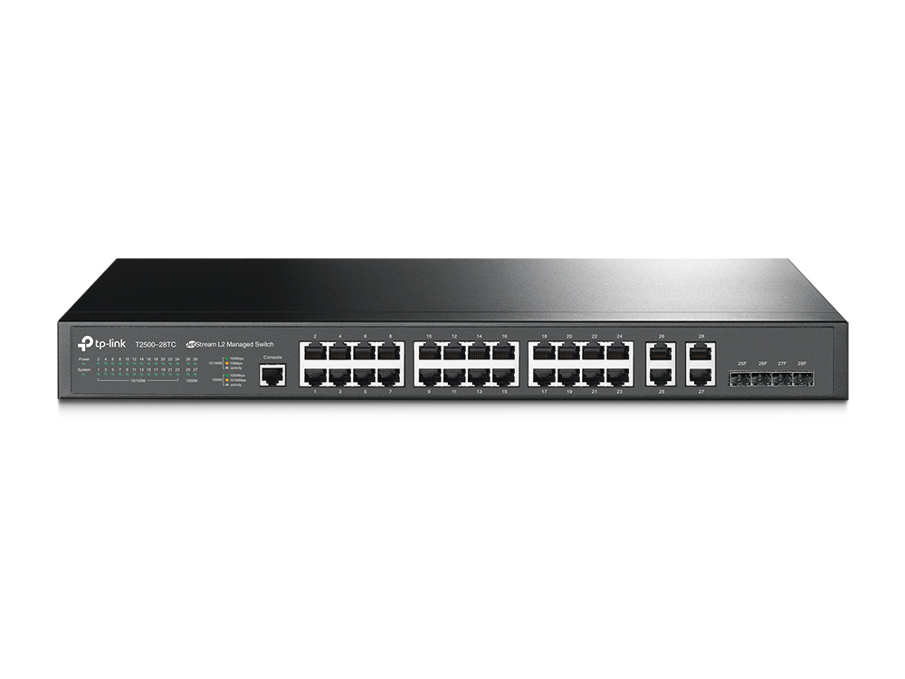 Коммутатор TP-Link L2 JetStream™24*10/100, 4*10/100/100 Combo,VLAN T2500-28TC T2500-28TC