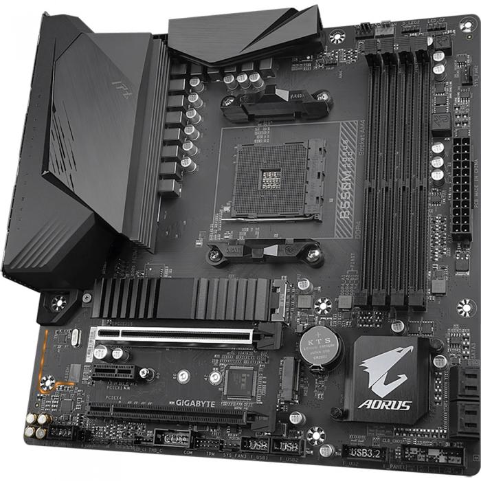 Материнская плата Gigabyte . Socket AM4, AMD B550, 4xDDR4-3200, HDMI+DP, 2xPCI-Ex16, 1xPCI-Ex1, 4xSATA3(RAID 0/1/10), 2xM.2, 8 Ch Audio, GLan, (4+4)xUSB2.0, (5+2)xUSB3.2, (1+0)USB3.2 Type-C™, mATX, RTL B550M AORUS PRO B550M AORUS PRO