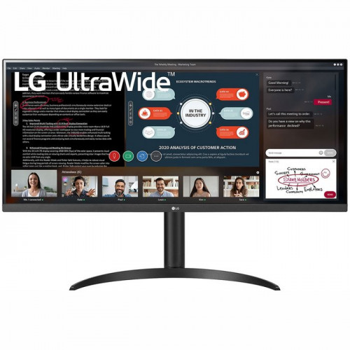 Монитор LG 34" IPS LED , 2560x1080, 5ms, 250cd/m2, 1000:1 (Mega DCR), 178°/178°, 2*HDMI, HDR10, 75Hz, AMD FreeSync, HAS, VESA, Black 1 year 34WP550-B 34WP550-B