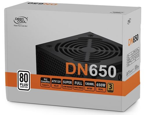 Блок питания DEEPCOOL  Nova DN650 80+ ATX 2.31, 650W, PWM 120mm fan, 80 PLUS, Active PFC, 5*SATA DN650 DN650