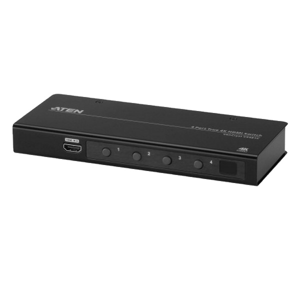 KVM-переключатель ATEN HDMI, 4> 1 /4x1 телевизор/панель/port/монитор/проектор, (max data rate 18 гбит/с;max pixel clock 600 МГц;3D/Deep Color;HDCP2,2;макс,разр,до 4096x2160/3840x2160 60Гц(4:4:4) 3м;пульт ДУ;5 лет гар+электростраховка) VS481C-AT-G VS481C-AT-G