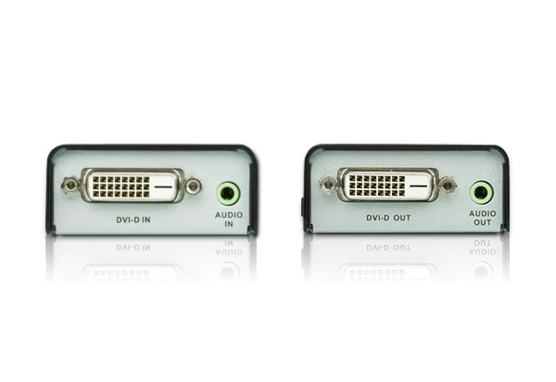 Удлинитель ATEN DVI/HDTV/WUXGA+AUDIO, 60 м., 2xUTP Cat5e, DVI-D+MINIJACK, F, без шнуров, 2xБ.П.220> 5.3V VE602-AT-G VE602-AT-G