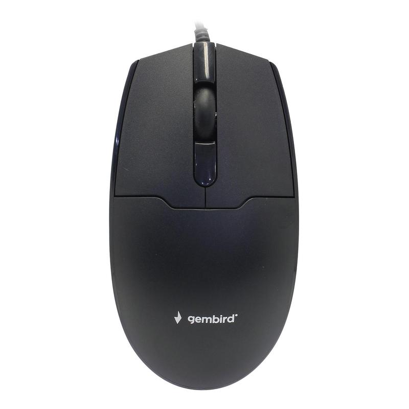 Мышь Gembird USB, черный, 2кн.+колесо-кнопка, 1000 DPI, кабель 1.8м  MOP-425 MOP-425