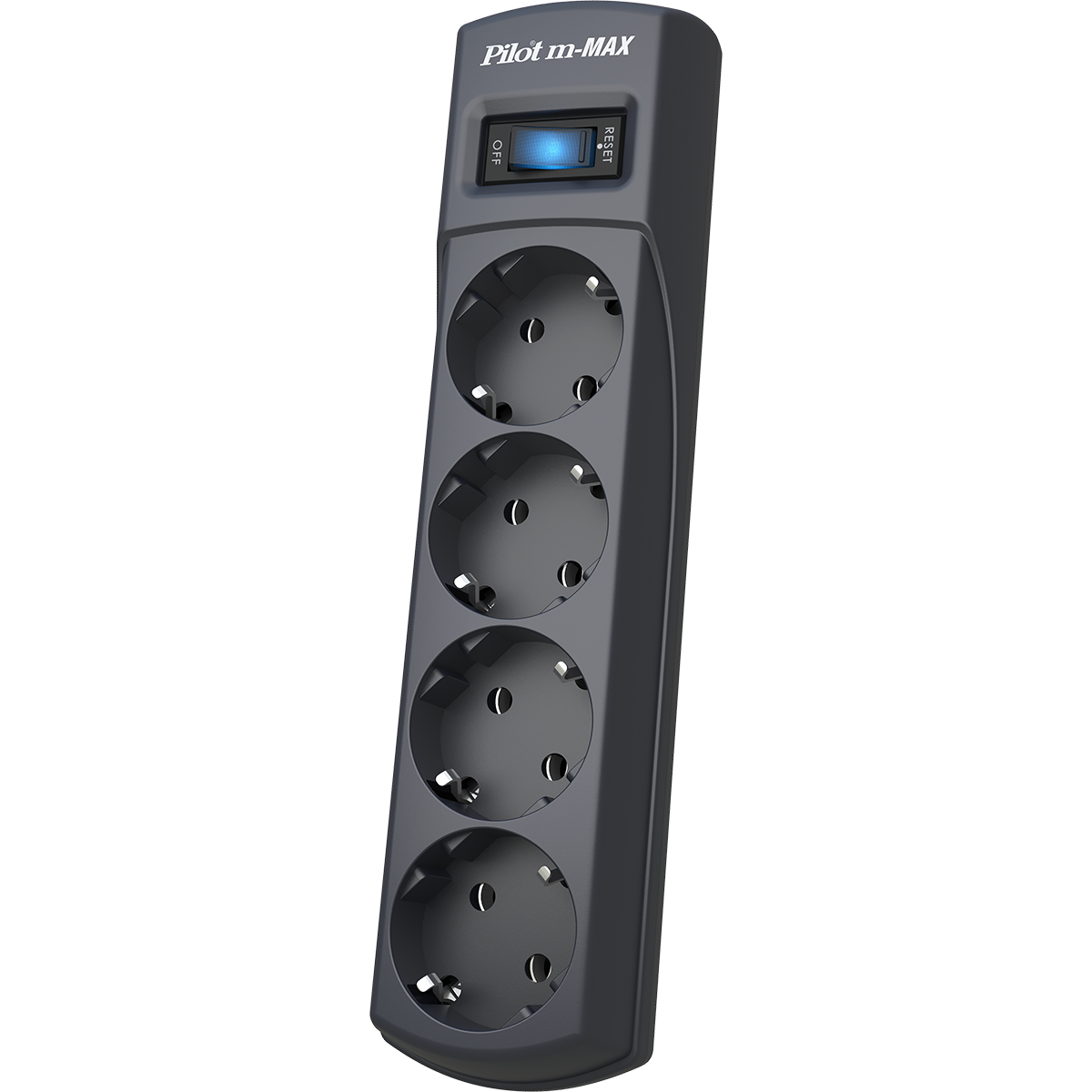 Сетевой фильтр ZIS Pilot m-MAX 4 розетки, увеличенная мощность 3300 Вт (10м) 1643183 M-MAX 10M