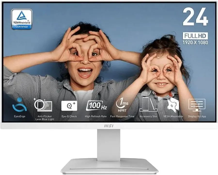 Монитор MSI Pro MP2412W 23.8" белый VA LED 5ms 16:9 HDMI M/M 300cd 178гр/178гр 1920x1080 100Hz DP FHD 9S6-3BA9CH-072 9S6-3BA9CH-072