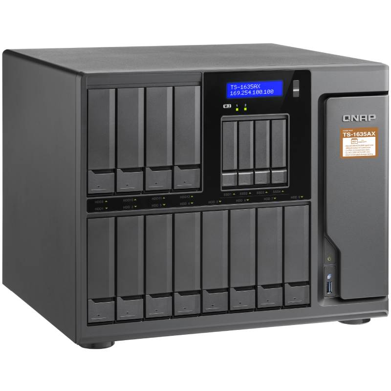 Сетевой RAID-накопитель QNAP 16-tray w/o HDD (12 x 2.5"/3.5" and 4 x 2.5" SSD slot), 6xM.2 Slot, 6-core Intel Xeon D-1531, 2.2 GHz, 16GB RAM (8GB UDIMM x 2) up to 128GB (32GBx4), 2x10 GbE 10GBASE-T, 4xGbE LAN, 3xUSB, 3xPCIe Slot, 250W PSU TS-1685-D15 TS-1685-D1531-16G