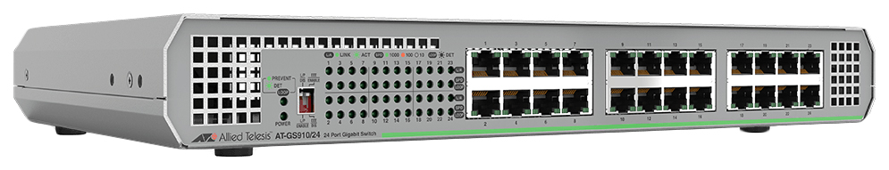 Коммутатор Allied Telesis 24 port 10/100/1000TX with internal power supply EU Power Adapter AT-GS910/24-50 AT-GS910/24-50