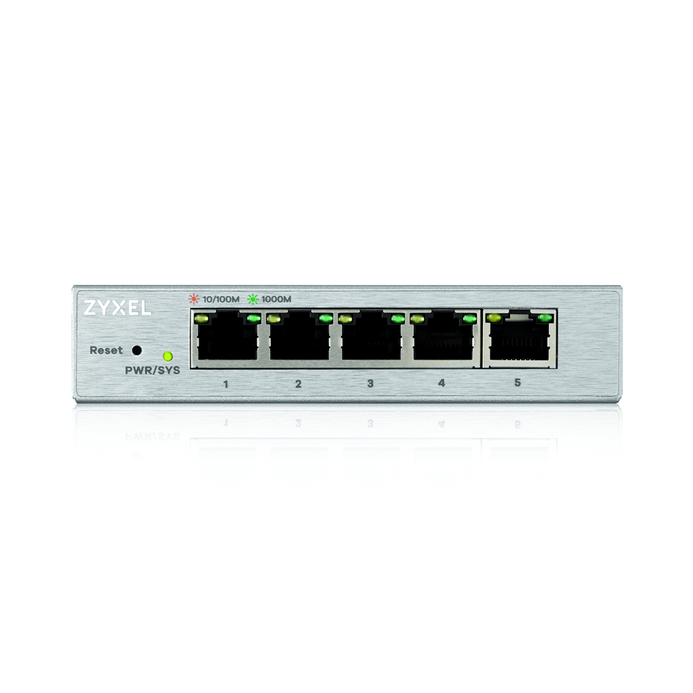 Коммутатор Zyxel GS1200-5 Smart 5-port GbE Web Managed Switch, VLAN, IGMP, QoS, Link Aggregation GS1200-5-EU0101F GS1200-5-EU0101F