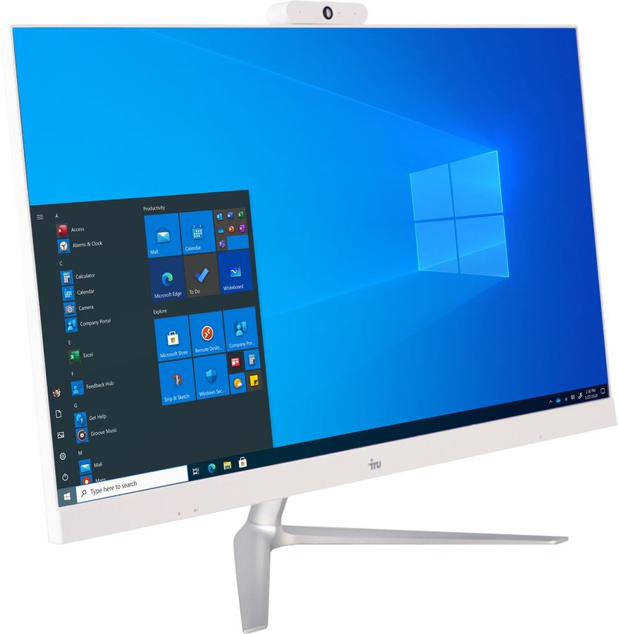 Моноблок iRU Office P2320P 23.8" Full HD Ryzen 5 PRO 2400GE (3.2) 8Gb 1Tb SSD240Gb RX Vega 11 Free DOS GbitEth WiFi BT 120W Cam белый 1920x1080 1561448 1561448