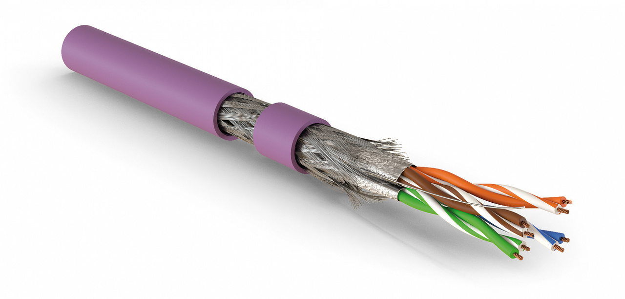 Кабель Hyperline (500 м) витая пара, экранированная S/FTP, категория 7A (расширенный диапазон рабочих частот до 1200MHz), 4 пары (22 AWG), одножильный (solid), LSZH, белый SFTP4-C7-P26-IN-LSZH-VL-500 SFTP4-C7-P26-IN-LSZH-VL-500