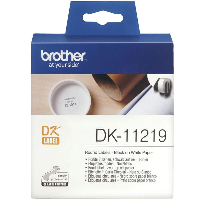 Наклейка Brother DK11219 адресная Circle Paper Labels 12ММ DK11219 DK11219 #1