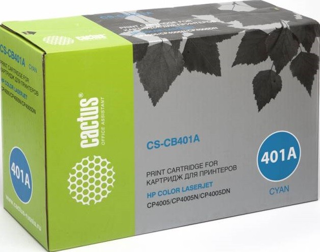 Тонер-картридж Cactus CS-CB401A голубой для HP CLJ CP4005/CP4005DN/CP4005N (7500стр.) CS-CB401A CS-CB401A