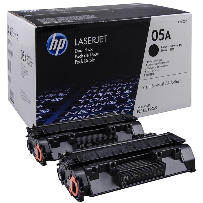 Тонер-картридж HP 05A Black для LJ P2035/P2055 (2*2300 стр) CE505D CE505D