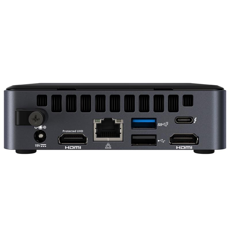 Неттоп Intel BKNUC8V7PNK Nettop NUC, Core i7-8665U, 4.8 GHz Turbo, DDR4-2400 SODIMM (up to 32Gb max), VGA UHD Graphics 620 (USB-C(DP1.2)+2xHDMI 2.0a), 4xUSB3.1, 1x m.2 SSD, GBL, WiFi+BT, vPro, SDXC slot, Black,VESA, no powercord, IR-port, Kensington  BKNUC8V7PNK