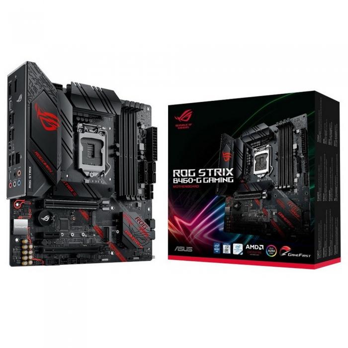 Материнская плата ASUS ROG STRIX B460-G GAMING, LGA1200, B460, 4*DDR4, HDMI,DP, CrossFireX, SATA3,RAID, Audio, Gb LAN, USB 3.2*9, USB 2.0*5, COM*1 , mATX ROG STRIX B460-G GAMING ROG STRIX B460-G GAMING