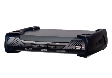 Удлинитель-передатчик ATEN KVM USB DVI-D+AUDIO+RS232, 100м, UTP/10км, SM точка-точка/неогранич, в пределах LAN, 1xUTP/2xОптич,волокна SFP(LC);GbE (TCP/IP;IGMP), DVI-D+4xUSB A-тип+2xMINI JACK+DB9,,, PoE, (макс,разр,2560х2048;резерв LAN) KE6922R-AX KE6922R-AX